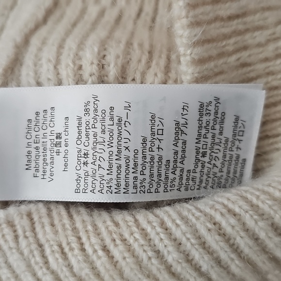 J. Crew Cream Cropped Puff-Sleeve Turtleneck Sweater Small - Picture 5 of 5